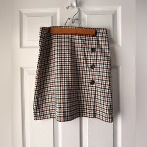 RW&CO. Multi-Color Houndstooth Button-Front Mini Skirt